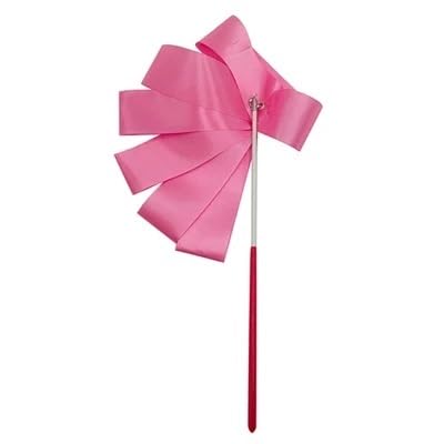 Mehrfarbige Tanzbands 2M / 4M Bunte Gymnastikbänder Tanzband Rhythmische Kunst Gymnastik Ballett Streamer Twirling Rod Stick for das Fitnesstraining For Talentshows Künstlerischer Tanz(Pink,4M) von NEXUSPHERE