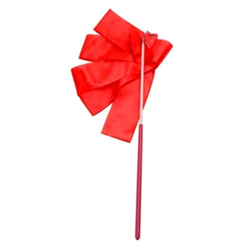 Mehrfarbige Tanzbands 2M / 4M Bunte Gymnastikbänder Tanzband Rhythmische Kunst Gymnastik Ballett Streamer Twirling Rod Stick for das Fitnesstraining For Talentshows Künstlerischer Tanz(Red,2M) von NEXUSPHERE