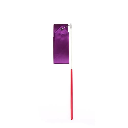 NEXUSPHERE Mehrfarbige Tanzbands 2M Gym Ribbons Dance Ribbon Rhythmic Art Gymnastic Ballet Streamer Twirling Rod Stick for das Fitnesstraining for Talentshows Künstlerischer Tanz(Purple) von NEXUSPHERE