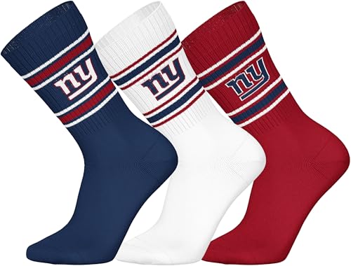 NEW YORK GIANTS 3pk Crew Socks - DBL/WHT/RED - 35/38 von NFL