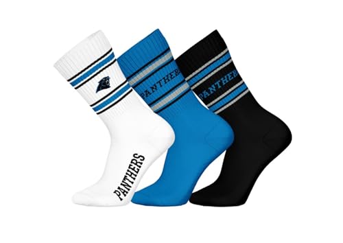 NFL Carolina Panthers 3pk Crew Socks - WHT/BLU/BLK - 39/42 von NFL