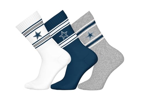 NFL Dallas Cowboys 3pk Crew Socks - WHT/BLU/MGR - 35/38 von NFL