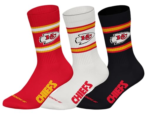 NFL Kansas City Chiefs 3pk Crew Socks - RED/WHT/BLK - 43/46 NFL Kansas City Chiefs 3pk Crew Socks - RED/WHT/BLK - 43/46 von NFL