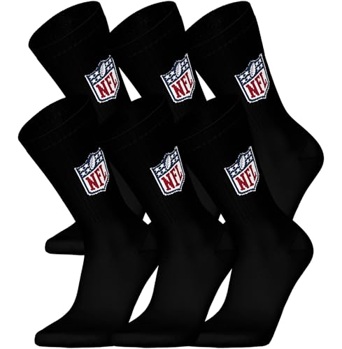 NFL SHIELD 6pk Crew Socks - BLK - 39/42 NFL SHIELD 6pk Crew Socks - BLK - 39/42 von NFL