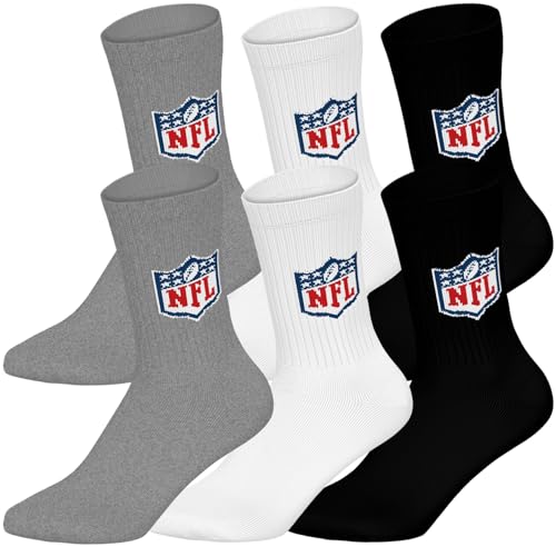 NFL SHIELD 6pk Crew Socks - MGR/WHT/BLK - 35/38 NFL SHIELD 6pk Crew Socks - MGR/WHT/BLK - 35/38 von NFL