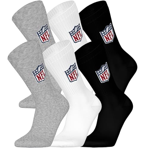 NFL SHIELD 6pk Crew Socks - MGR/WHT/BLK - 43/46 von NFL