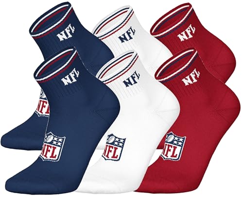 NFL SHIELD 6pk Quarter Socks - BLU/WHT/RED - 43/46 NFL SHIELD 6pk Quarter Socks - BLU/WHT/RED - 43/46 von NFL