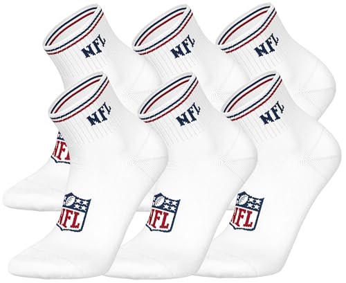 NFL SHIELD 6pk Quarter Socks - WHT - 43/46 NFL SHIELD 6pk Quarter Socks - WHT - 43/46 von NFL