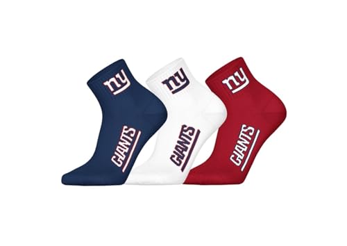 New York Giants 3pk Quarter Socks - DBL/WHT/RED - 35/38 New York Giants 3pk Quarter Socks - DBL/WHT/RED - 35/38 von NFL