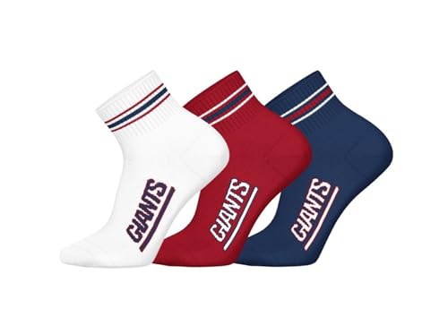 New York Giants 3pk Quarter Socks - WHT/RED/DBL - 35/38 New York Giants 3pk Quarter Socks - WHT/RED/DBL - 35/38 von NFL