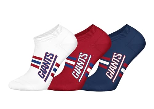 New York Giants 3pk Sneaker Socks - WHT/RED/DBL - 35/38 von NFL