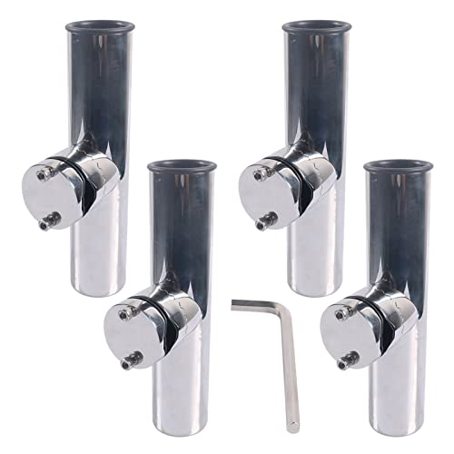 NGBFF Marine Hardware Edelstahl Meer Angelrute Barrel Yacht Angelrute Halterung Marine Angelrute Sitz Angelhalterung,Schiffszubehör(4 pcs) von NGBFF