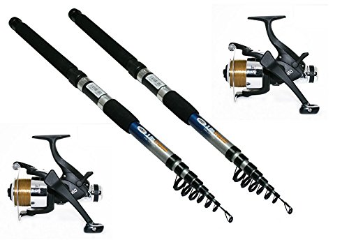 Karpfen Zander Hecht Angelset 2 x Angelrute 3,00 m Teleskoprute + 2 x Freilaufrollen EG60 inkl. Schnur Karpfen Zander Hecht Angelset 2 x Angelrute 3,00 m Teleskoprute + 2 x Freilaufrollen EG60 inkl. Schnur von G8DS