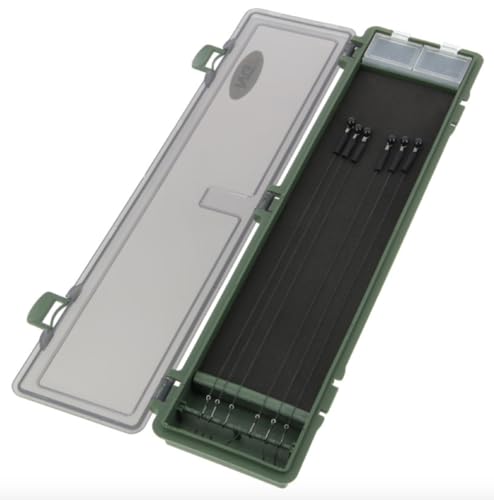 NGT 34,5 x 9 x 2,5 cm große, grüne Aufbewahrungsbox aus Kunststoff mit Angelhaken zum Karpfen-/Süßwasserangeln NGT 34,5 x 9 x 2,5 cm große, grüne Aufbewahrungsbox aus Kunststoff mit Angelhaken zum Karpfen-/Süßwasserangeln von NGT