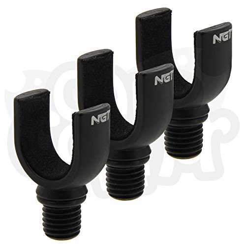 NGT-Angelrutenhalter für Karpfenangeln, aus leichtem Aluminium, schmal, 16 mm, Schwarz, 3 Stück NGT-Angelrutenhalter für Karpfenangeln, aus leichtem Aluminium, schmal, 16 mm, Schwarz, 3 Stück von NGT