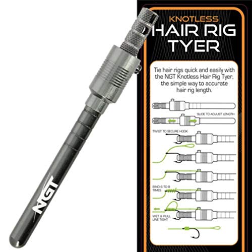 NGT Haar-Rig-Haken, Knotenlose Haarmontage für Karpfenangeln, Einheitsgröße, Silber, Gerollt Spitze, 1 Stück NGT Haar-Rig-Haken, Knotenlose Haarmontage für Karpfenangeln, Einheitsgröße, Silber, Gerollt Spitze, 1 Stück von NGT