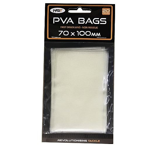 NGT PVA Schnell Löslich Karpfen Taschen Nicht Rückstand Alle Typen Größen für Angel - 70 x 100mm NGT PVA Schnell Löslich Karpfen Taschen Nicht Rückstand Alle Typen Größen für Angel - 70 x 100mm von NGT