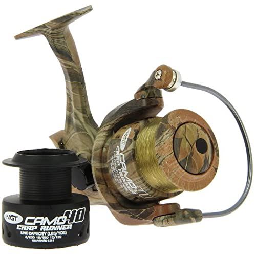 NGT Unisex Camo40 3bb Karpfenläuferrolle mit Ersatzspule, grün, 5,4 kg NGT Unisex Camo40 3bb Karpfenläuferrolle mit Ersatzspule, grün, 5,4 kg von GNT