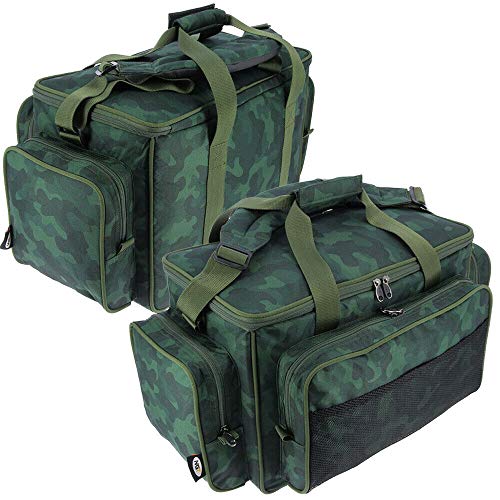 NGT groß Camping Angeln isoliert Lebensmittel Camo Carry All mit 3 extern Taschen von NGT