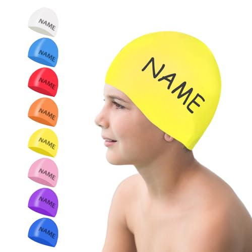 Badekappe Kinder mit Namen mädchen Lange Haare Schwimmkappe für Jungen Herren NGTSFLY Silikon Schwimmkappe für Damen mit Wunschtext Schwimmunterricht Badekappe Kinder mit Namen mädchen Lange Haare Schwimmkappe für Jungen Herren NGTSFLY Silikon Schwimmkappe für Damen mit Wunschtext Schwimmunterricht von NGTSFLY