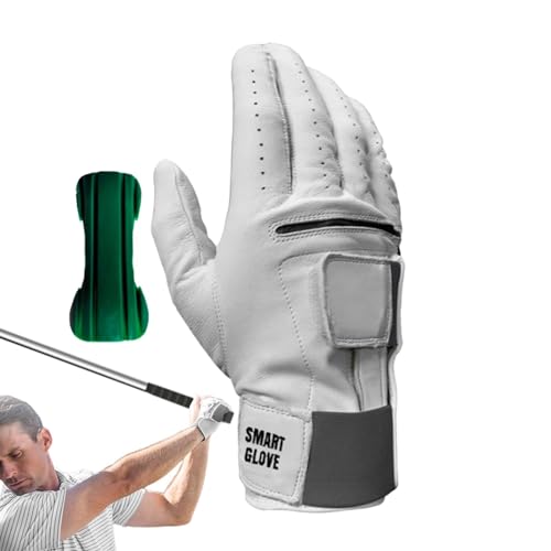 NGUMMS Golfhandschuhe für Links- und Rechtshänder,Übungsgolfhandschuhe,2-in-1 Golf-Handgelenk-Retainer-Handschuhe | Herren-Golfausrüstung aus Leder für Golfanfänger, Profis und Enthusiasten von NGUMMS