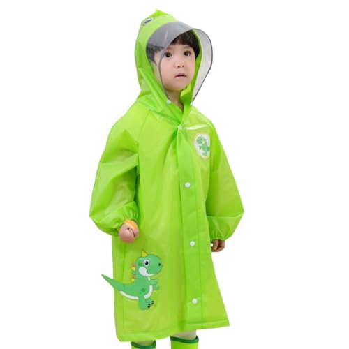 Kinder-Regenmantel, modischer niedlicher Cartoon-Muster-Regenmantel, transparenter Krempen-Regenmantel Schirm Schwarz Klein (Mint Green, XL) von NHNKB