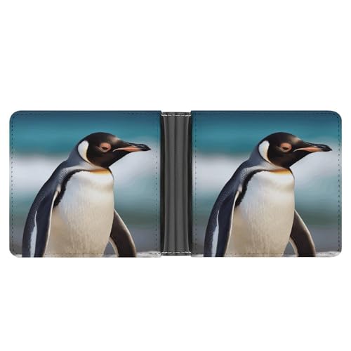 NHYDSPQ Brieftaschen, niedlicher Pinguin-Druck, schlanke Herren-Geldbörse, trendige Herren-Geldbörse mit mehreren Kartenfächern, Stil, Stil, Einheitsgröße, modern, Stil:, Einheitsgröße, Modern von NHYDSPQ