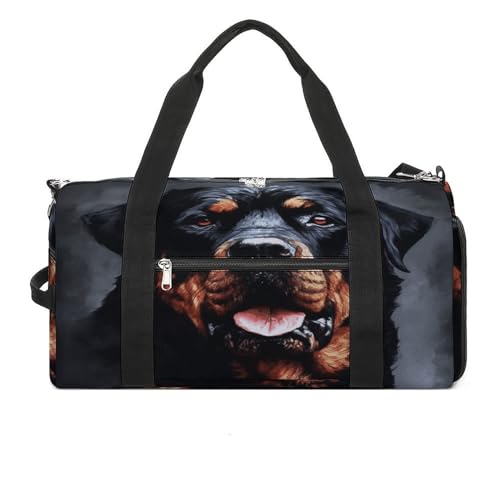 NHYDSPQ Sporttasche, coole Rottweiler-Hundetasche, Sporttasche, kleine Fitness-Workout-Sporttasche, Turnbeutel für Damen und Herren, Stil, Stil, Einheitsgröße, modern, Stil:, Einheitsgröße, Modern von NHYDSPQ