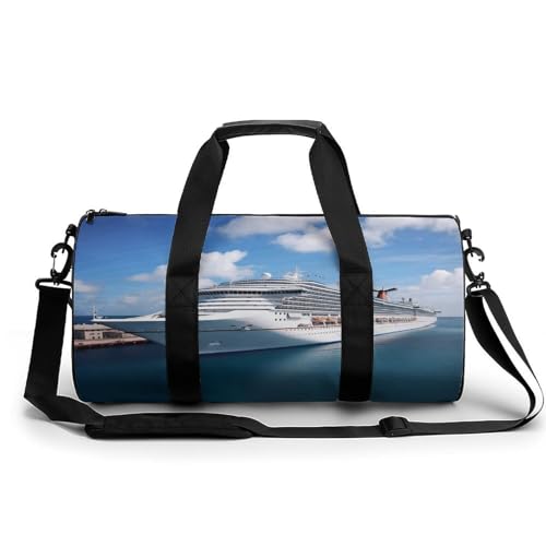 NHYDSPQ Zylindrischer Turnbeutel, Kreuzfahrtschiffe, Sporttasche, Workout-Tasche, Reise-Wochenendtasche, Reisetasche für Männer und Frauen, 45 cm/22,9 cm/22,9 cm/22,9 cm, Stil, Stil, 45 cm/22,9 von NHYDSPQ