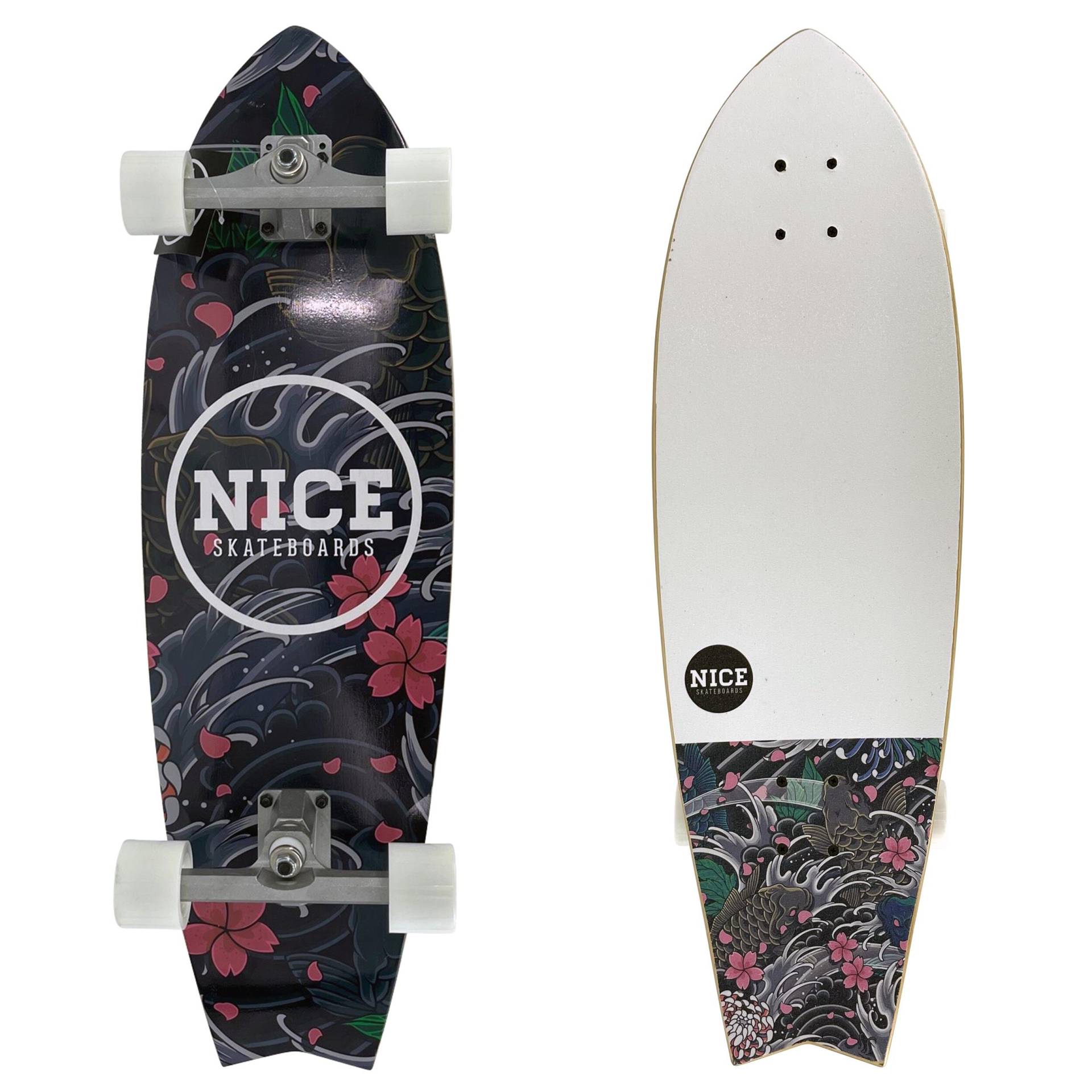 NICE SURFSKATE KOI WHITE 32" x 9.75" von NICE