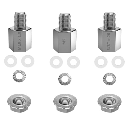 NICEDACK Fahrrad Achsadapter für M10 x 1,0 Vollachse, 3/8" x26 Vollachse, M5 Schnellspanner, Universal Fahrrad Anhänger Kupplungs Adapter von NICEDACK