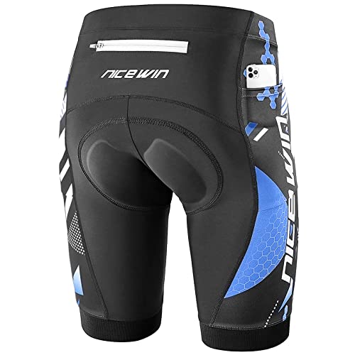 NICEWIN Radlerhose Herren mit Sitzpolster 4D Gepolsterte Fahrradhose kurz Atmungsaktive schnelltrocknende stoßfeste Herren Fahrrad Hosen Radhose von NICEWIN