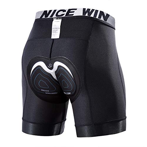 NICEWIN Radunterhose Herren mit Sitzpolster Radlerhose Unterwäsche 4D Gepolsterte Fahrradhose Kurz Atmungsaktive schnelltrocknende stoßfeste Herren Fahrrad Unterhose, M, Schwarz NICEWIN Radunterhose Herren mit Sitzpolster Radlerhose Unterwäsche 4D Gepolsterte Fahrradhose Kurz Atmungsaktive schnelltrocknende stoßfeste Herren Fahrrad Unterhose, M, Schwarz von NICEWIN