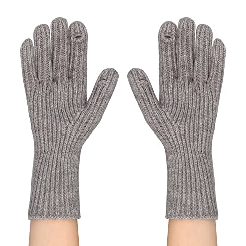 Damen Strick Handschuhe Touchscreen Fingerhandschuhe Winterhandschuhe Warm Sport Winddicht Verlängerter Handgelenkschutz Wollhandschuhe für Skifahren Radfahren, SMS von NICEYEA