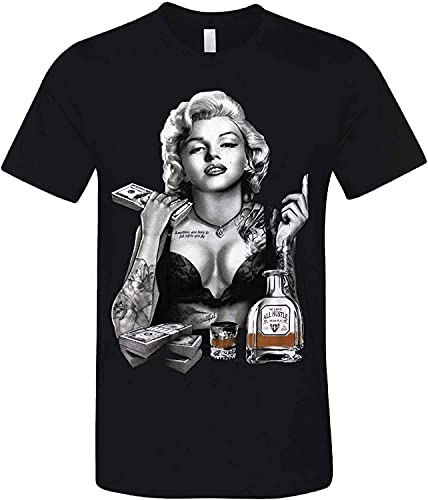 NICHIYOBI Marilyn Monroe T-Shirt Unisex 3D Druck Sommer Rundhalsausschnitt Männer Sport Freizeit Kurzarm Fitness Outdoor T-Shirt Kinder-T-Shirts (1,XL) von NICHIYOBI