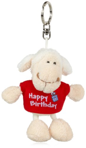 NICI 32322 - Schaf weiß T-Shirt Bean Bag Schlüsselanhänger Happy Birthday rot von NICI