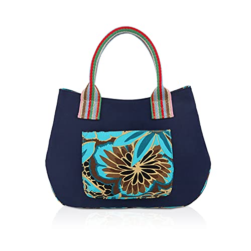 NICOLE & DORIS Canvas Shopper Damen Tasche Segeltuch Handtasche mit Bedrucktem Designer Tote Bag Strandtasche Mädchen Einkaufstasche Frau Tragetasche Blau A NICOLE & DORIS Canvas Shopper Damen Tasche Segeltuch Handtasche mit Bedrucktem Designer Tote Bag Strandtasche Mädchen Einkaufstasche Frau Tragetasche Blau A von NICOLE & DORIS