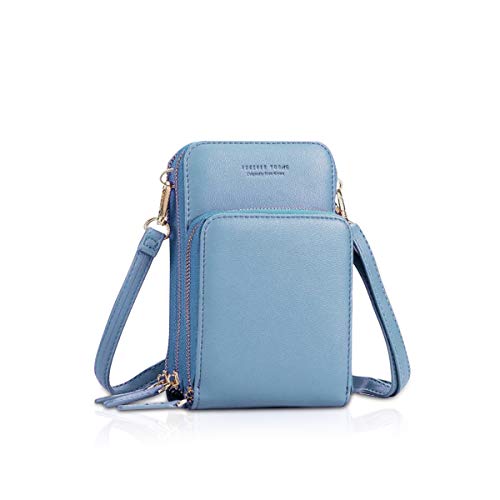 NICOLE&DORIS Damen Elegant Handytasche Kleine Umhängetasche Brieftasche Schultertasche PU Leder Mini Handtasche Vielen Fächern Handytasche mit Geldbörsen für Handy unter 6,9 Zoll Blau NICOLE&DORIS Damen Elegant Handytasche Kleine Umhängetasche Brieftasche Schultertasche PU Leder Mini Handtasche Vielen Fächern Handytasche mit Geldbörsen für Handy unter 6,9 Zoll Blau von NICOLE & DORIS