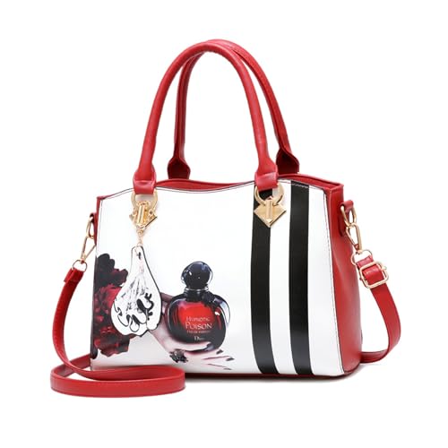 NICOLE & DORIS Damen Handtasche Elegante Mittelgroß Umhängetasche Muster Henkeltasche Retro Handtaschen PU Leder Schultertaschen mit Anhänger Burgunderrot NICOLE & DORIS Damen Handtasche Elegante Mittelgroß Umhängetasche Muster Henkeltasche Retro Handtaschen PU Leder Schultertaschen mit Anhänger Burgunderrot von NICOLE & DORIS