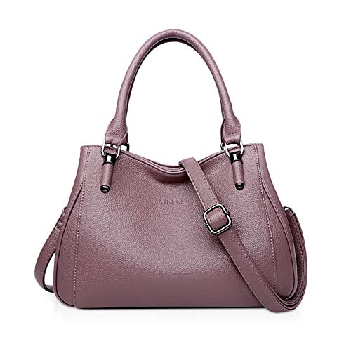 NICOLE & DORIS Damen Handtasche Frauen Stilvolle Schulterbeutel Elegante Umhängetasche PU Leder Schultertasche Top Griff Satchel Shopper Tote Henkeltasche Lila NICOLE & DORIS Damen Handtasche Frauen Stilvolle Schulterbeutel Elegante Umhängetasche PU Leder Schultertasche Top Griff Satchel Shopper Tote Henkeltasche Lila von NICOLE & DORIS