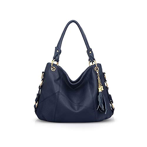 NICOLE & DORIS Damen Handtasche Groß Designer Umhängetasche Leder Tote Bag Shopper Handtasche Elegant Tasche mit Quaste Blau NICOLE & DORIS Damen Handtasche Groß Designer Umhängetasche Leder Tote Bag Shopper Handtasche Elegant Tasche mit Quaste Blau von NICOLE & DORIS
