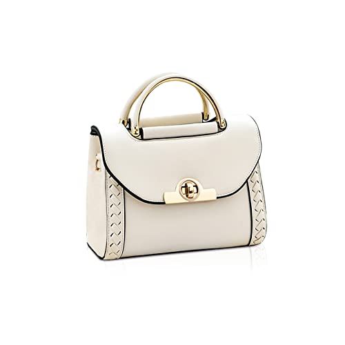 NICOLE & DORIS Damen Handtasche Klein Umhängetasche PU Leder Handtaschen Elegante Schultertasche Crossbody Messenger Bag Top Griff Tasche mit Verstellbar Abnehmbar Schultergurt Weiß NICOLE & DORIS Damen Handtasche Klein Umhängetasche PU Leder Handtaschen Elegante Schultertasche Crossbody Messenger Bag Top Griff Tasche mit Verstellbar Abnehmbar Schultergurt Weiß von NICOLE & DORIS