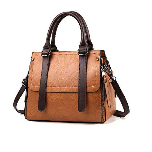 NICOLE & DORIS Damen Handtasche Retro Schultertasche Henkeltasche Groß Leder Frauen Umhängetasche Multifunktionale Tote für Büro Shopper Braun NICOLE & DORIS Damen Handtasche Retro Schultertasche Henkeltasche Groß Leder Frauen Umhängetasche Multifunktionale Tote für Büro Shopper Braun von NICOLE & DORIS