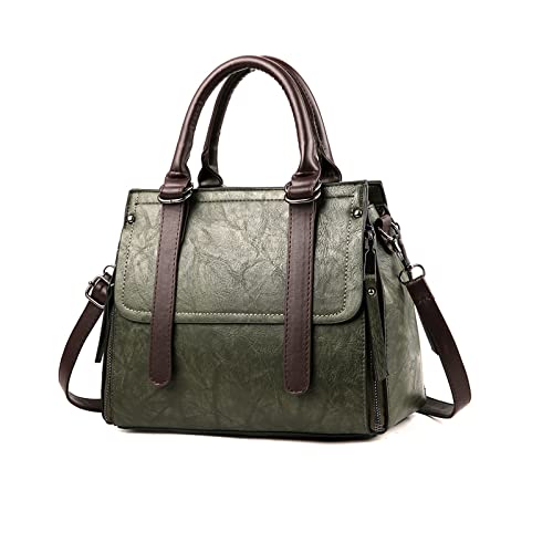 NICOLE & DORIS Damen Handtasche Retro Schultertasche Henkeltasche Groß Leder Frauen Umhängetasche Multifunktionale Tote für Büro Shopper Grün NICOLE & DORIS Damen Handtasche Retro Schultertasche Henkeltasche Groß Leder Frauen Umhängetasche Multifunktionale Tote für Büro Shopper Grün von NICOLE & DORIS