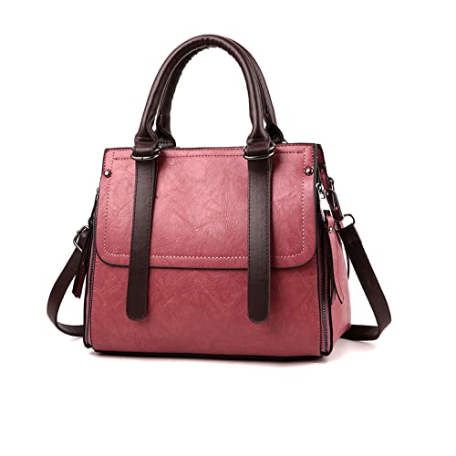NICOLE & DORIS Damen Handtasche Retro Schultertasche Henkeltasche Groß Leder Frauen Umhängetasche Multifunktionale Tote für Büro Shopper Rosa NICOLE & DORIS Damen Handtasche Retro Schultertasche Henkeltasche Groß Leder Frauen Umhängetasche Multifunktionale Tote für Büro Shopper Rosa von NICOLE & DORIS