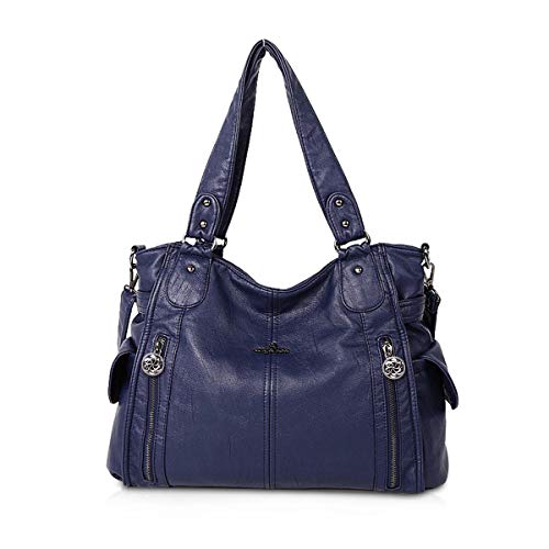 NICOLE & DORIS Damen Handtaschen Groß Retro Schultertasche Hobo Bag Leder Frauen Umhängetasche Blau NICOLE & DORIS Damen Handtaschen Groß Retro Schultertasche Hobo Bag Leder Frauen Umhängetasche Blau von NICOLE & DORIS