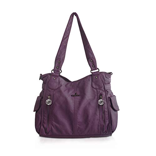NICOLE & DORIS Damen Handtaschen Groß Retro Schultertasche Hobo Bag Leder Frauen Umhängetasche Lila NICOLE & DORIS Damen Handtaschen Groß Retro Schultertasche Hobo Bag Leder Frauen Umhängetasche Lila von NICOLE & DORIS
