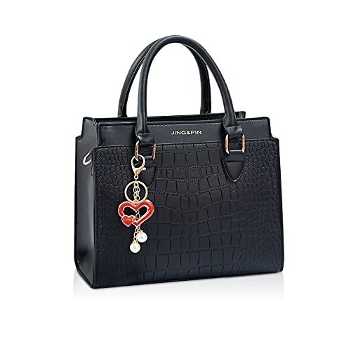 NICOLE & DORIS Damen Handtaschen Klein Designer Frauen Umhängetasche mit abnehmbarem Schultergurt Mode Schultertasche mit Anhänger Schwarz NICOLE & DORIS Damen Handtaschen Klein Designer Frauen Umhängetasche mit abnehmbarem Schultergurt Mode Schultertasche mit Anhänger Schwarz von NICOLE & DORIS
