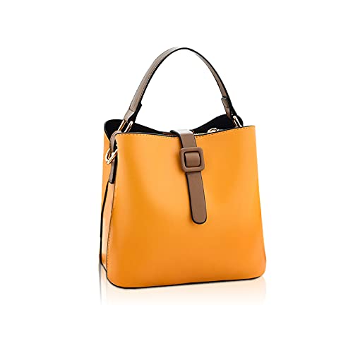 NICOLE & DORIS Damen Handtaschen Klein Schultertaschen Frauen Umhängetasche Stilvolle Beuteltasche Handy Tasche Weiche Ledertasche mit 2 Schulterriemen Gelb NICOLE & DORIS Damen Handtaschen Klein Schultertaschen Frauen Umhängetasche Stilvolle Beuteltasche Handy Tasche Weiche Ledertasche mit 2 Schulterriemen Gelb von NICOLE & DORIS