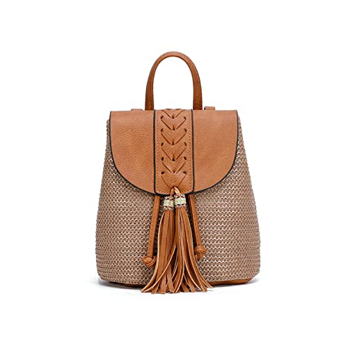 NICOLE & DORIS Damen Kleine Rucksack Stroh Rucksack Sommer Strandtasche Mode Rucksäcke Kordelzug Schultertasche Casual Daypack Reiserucksack Tagesrucksack mit Quasten Grau NICOLE & DORIS Damen Kleine Rucksack Stroh Rucksack Sommer Strandtasche Mode Rucksäcke Kordelzug Schultertasche Casual Daypack Reiserucksack Tagesrucksack mit Quasten Grau von NICOLE & DORIS